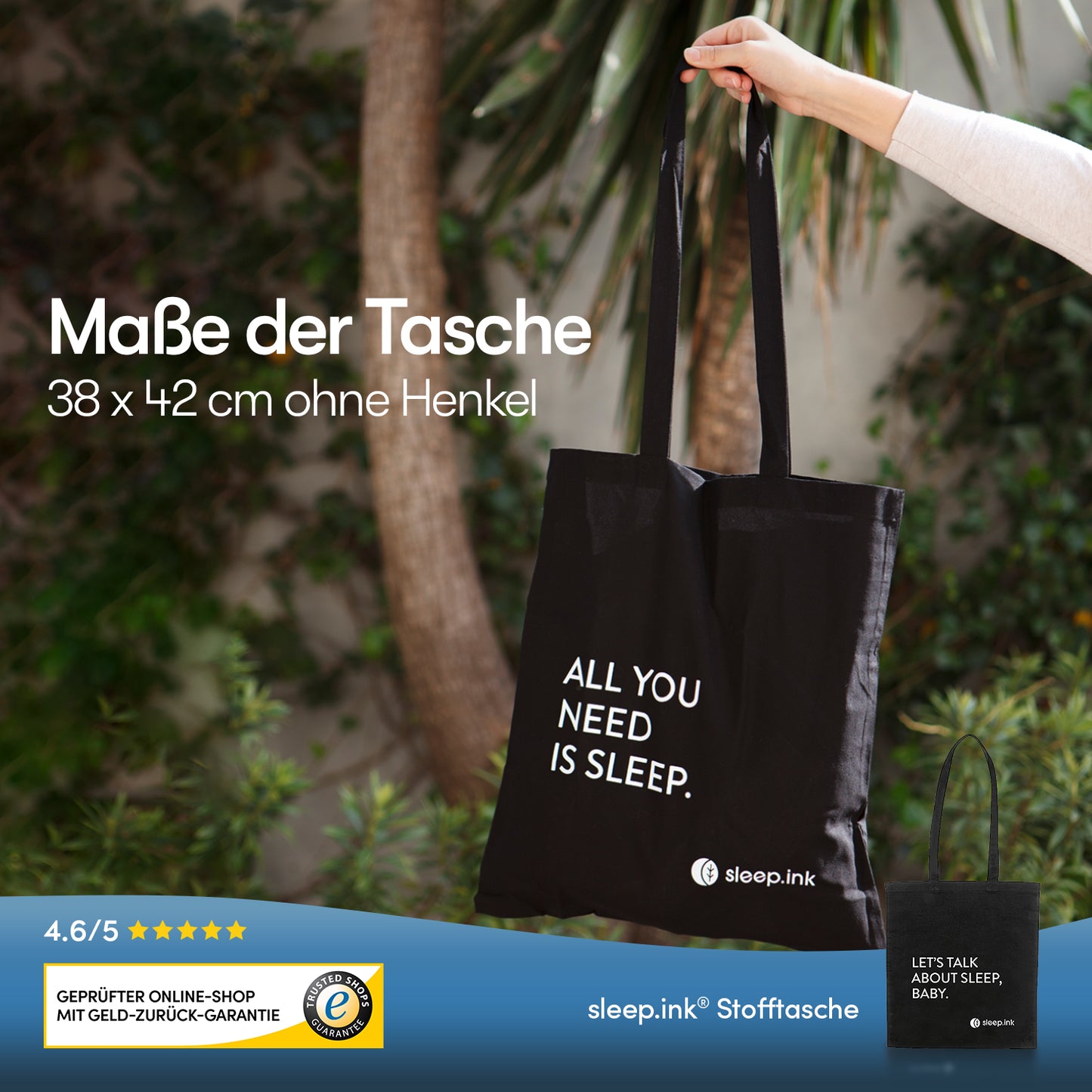 Tragetasche "Let's talk about sleep, baby"